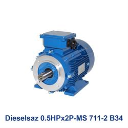 الکتروموتور سه فاز دیزل ساز Dieselsaz 0.5HPx2P-MS 711-2 B34